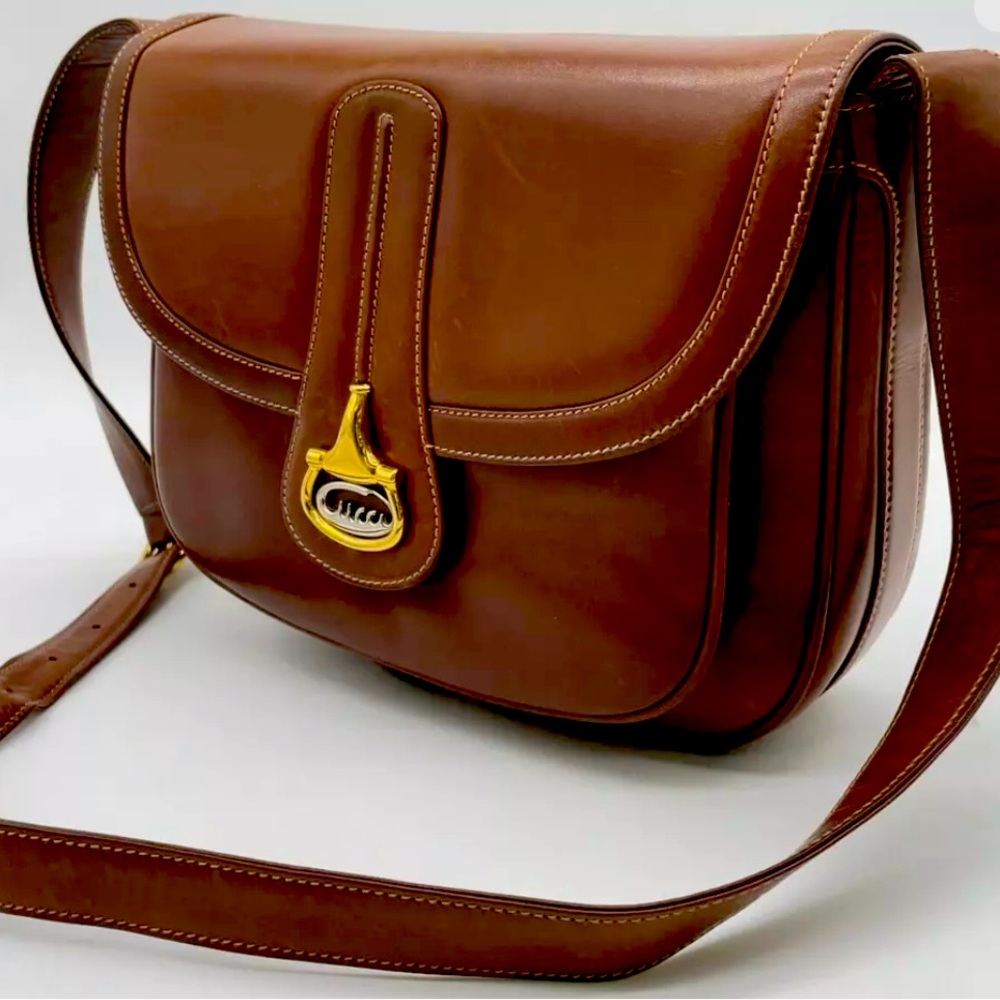 Gucci Shoulder Bag Brown Leather Gold and Silver 
VERY RARE Made in Italy